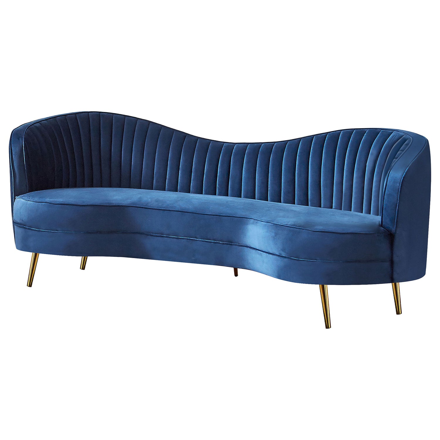 Marsden - Upholstered Recessed Arm Sofa - Blue