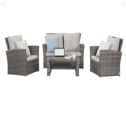 Modern Patio Set With Table And Cushions