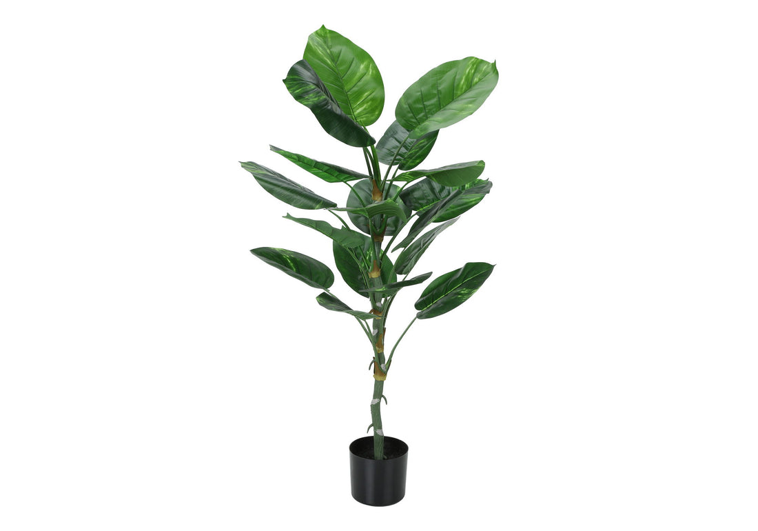 54&quot; Tall, Artificial Plant, Dieffenbachia Tree, Indoor, Faux, Fake, Floor, Greenery, Potted, Real Touch, Decorative - Green / Black