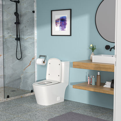 1 Piece Toilet &amp; Dual Flush And Soft Closing Seat - White
