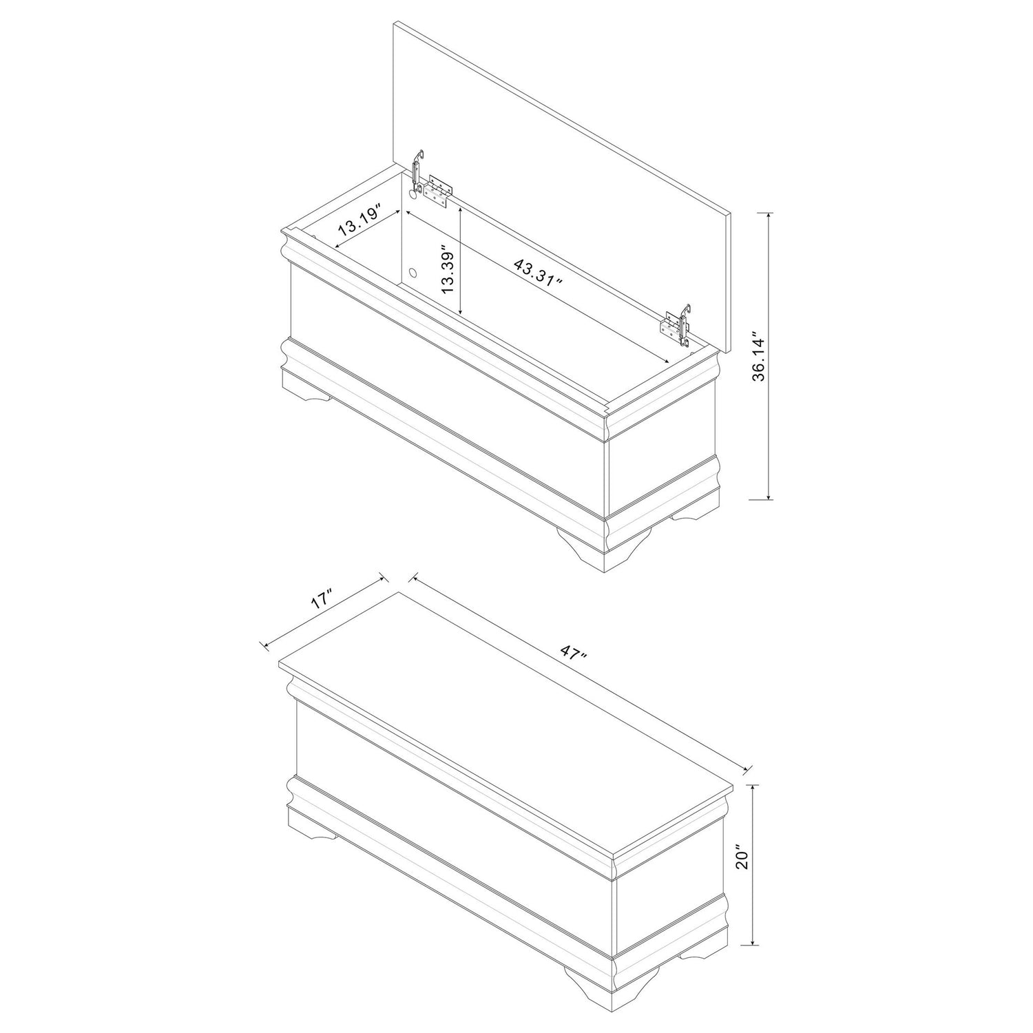 Chest With Curved Moldings And Bracket Feet - Brown