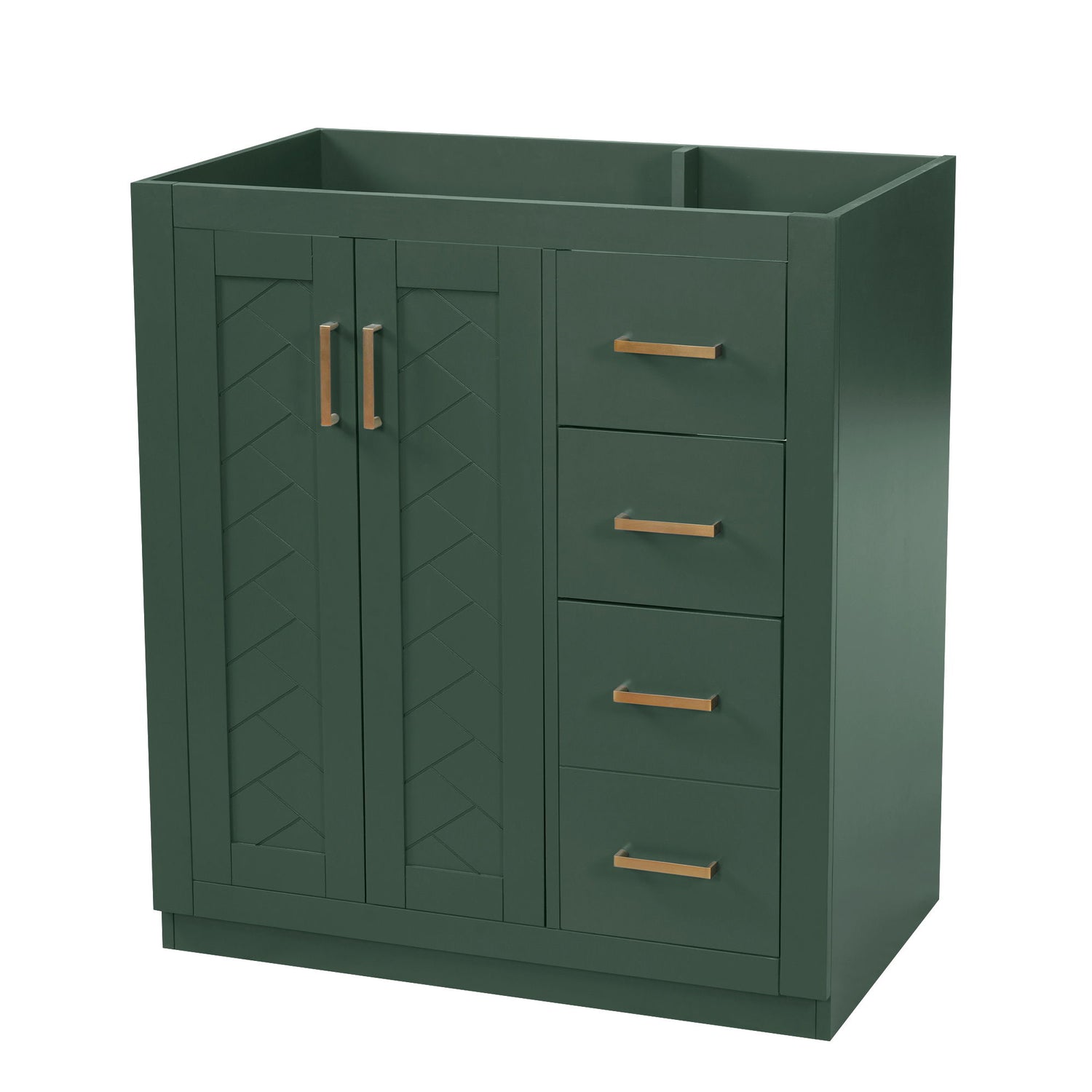 Retro Style Bathroom Vanity With 3 Drawers &amp; Soft-Closing Doors