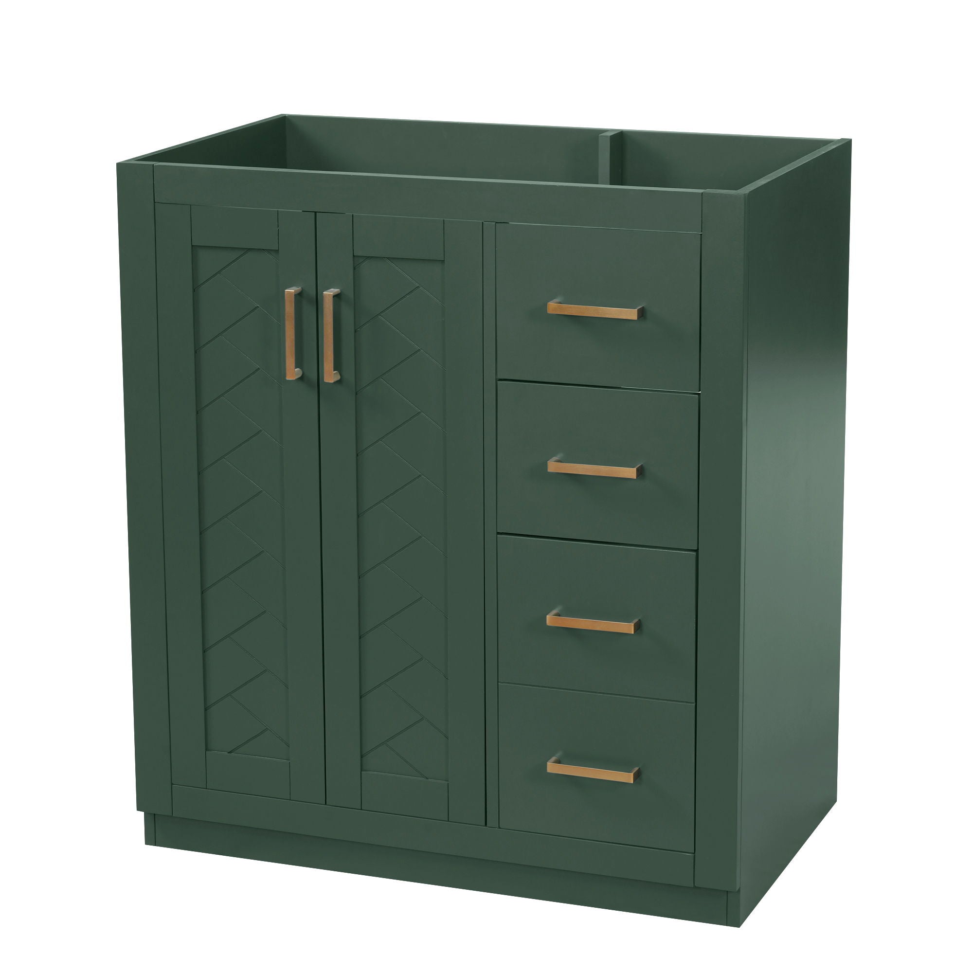 Retro Style Bathroom Vanity With 3 Drawers &amp; Soft-Closing Doors