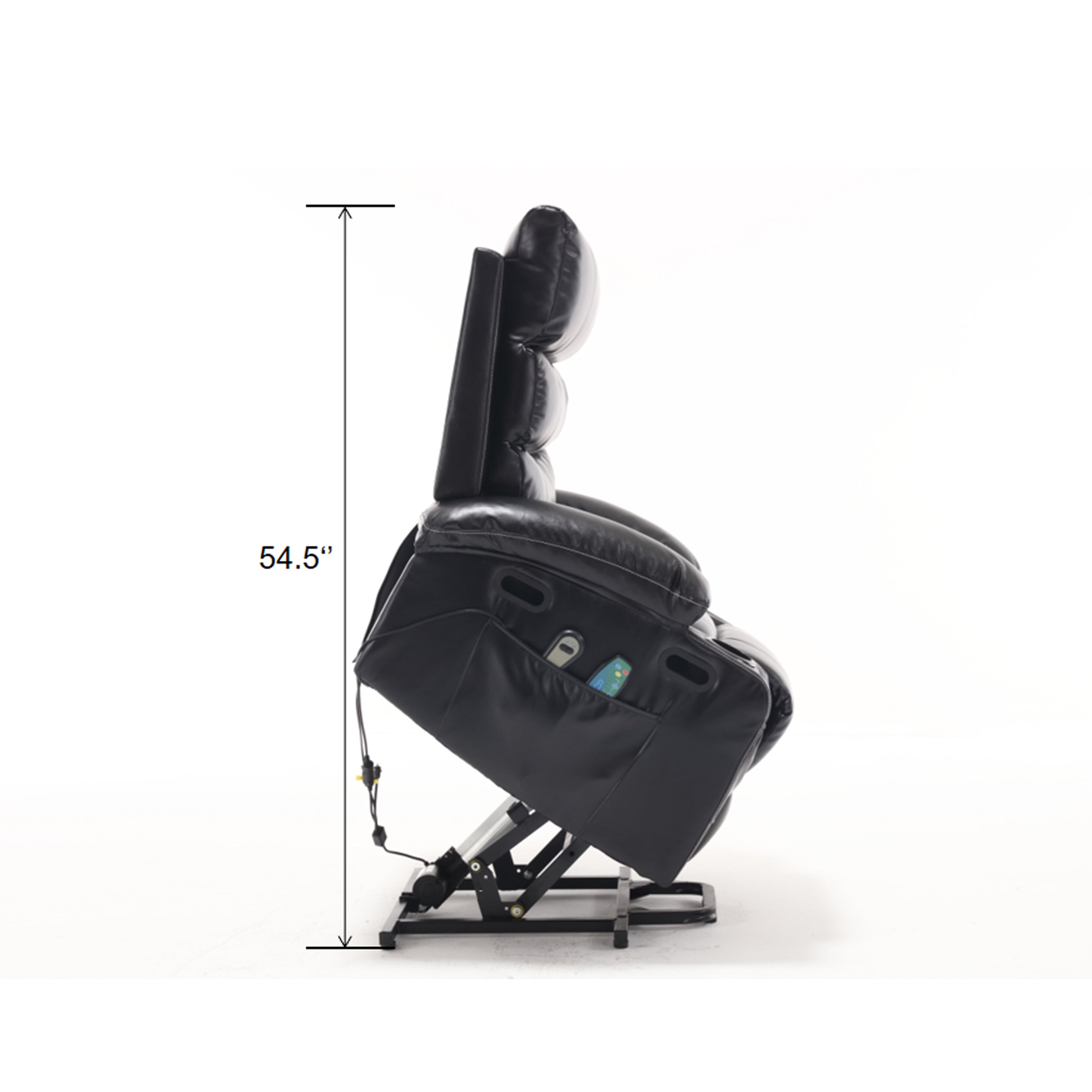 21&quot;seat width,large size Electric Power Lift Recliner Chair Sofa for Elderly, 8 point vibration Massage and lumber heat, Remote Control, Side Pockets and Cup Holders, cozy fabric, overstuffed arm pu