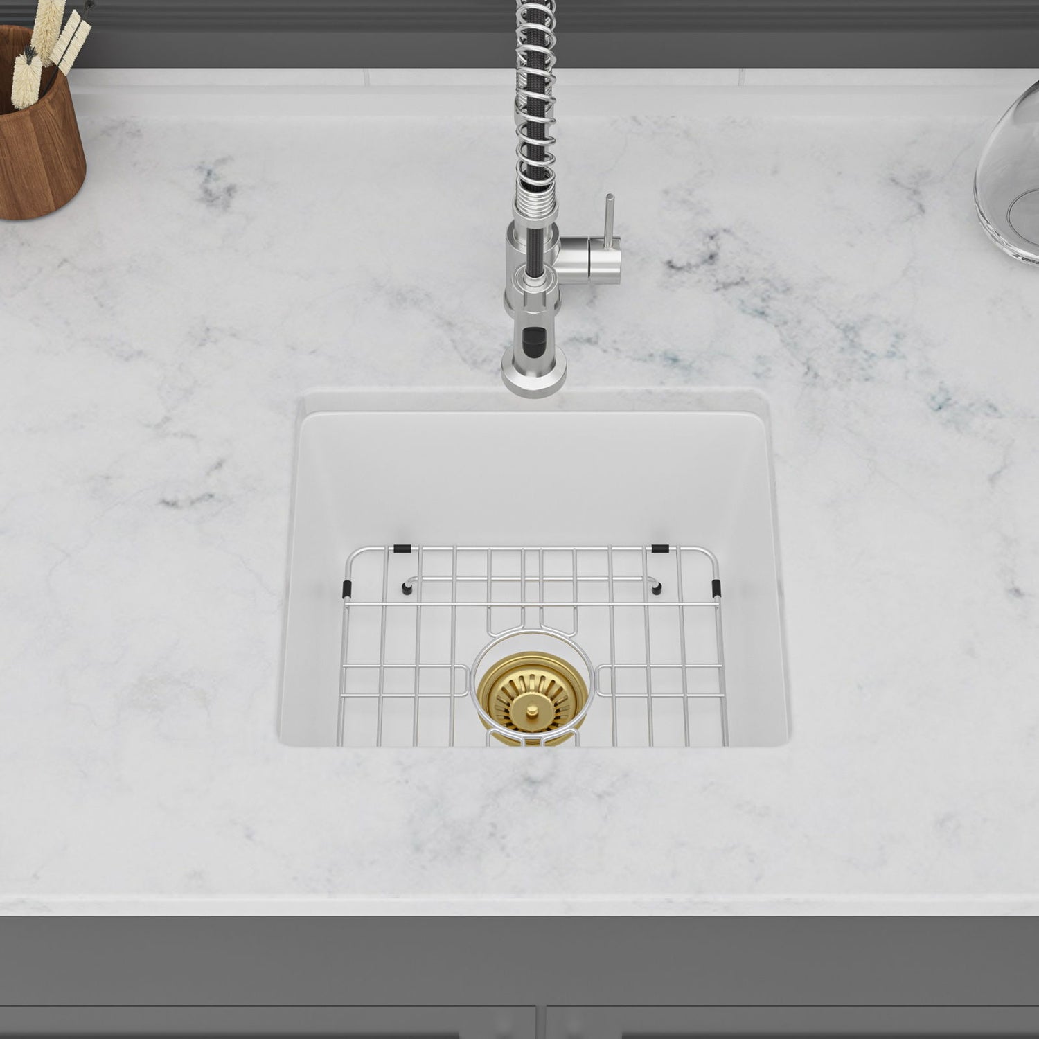 Modern Quartz Kitchen Sink Undermount Granite Composite