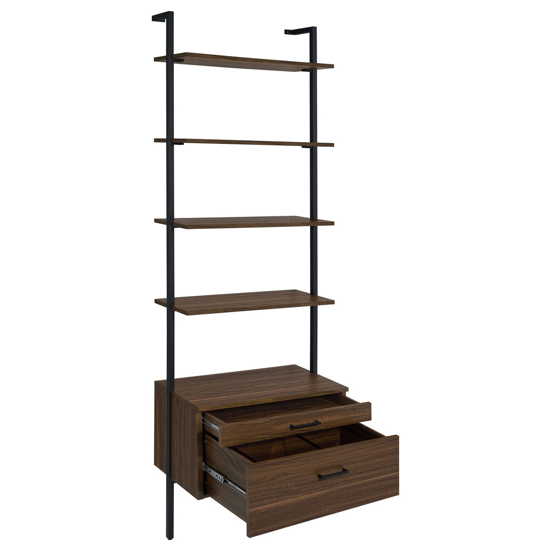Wendell - 4 Shelf Storage Wall Bookshelf - Walnut