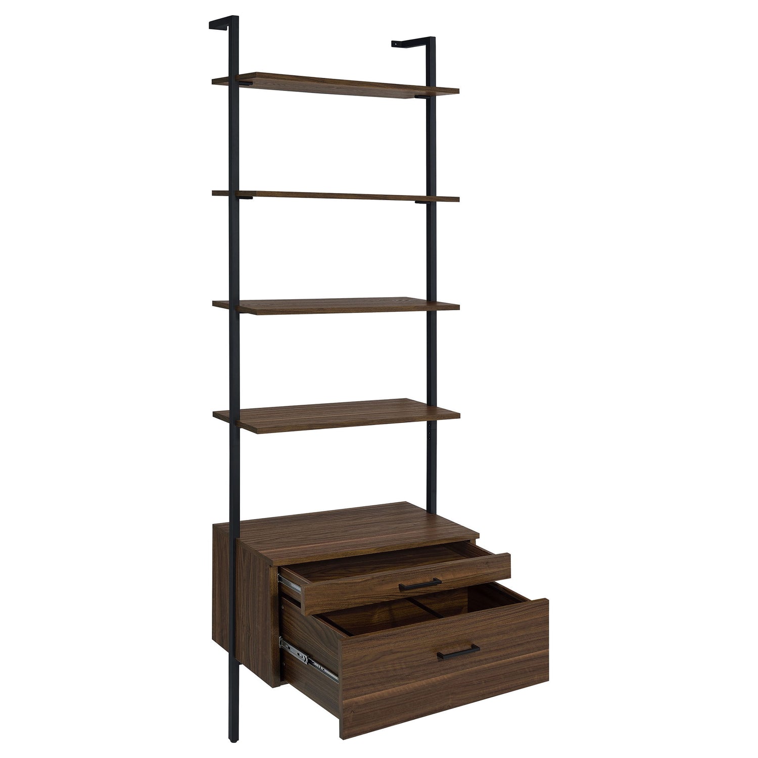 Wendell - 4 Shelf Storage Wall Bookshelf - Walnut