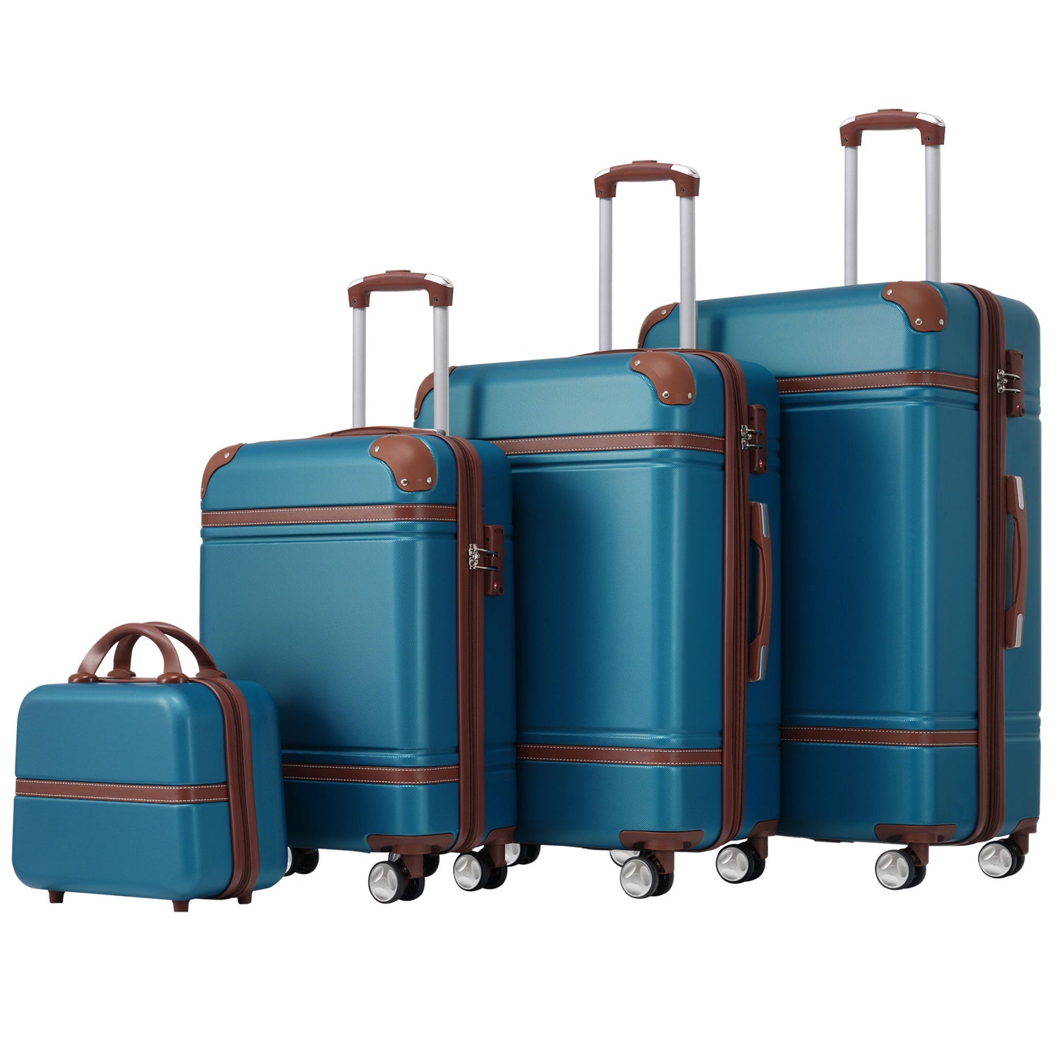 Hardshell Luggage Sets 4 Pieces 20&quot; / 24&quot; / 28&quot; Luggages And Cosmetic Case Spinner Suitcase With Tsa Lock Lightweight
