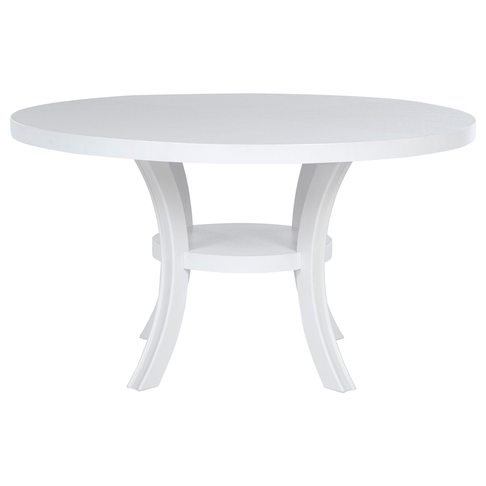 Tyler - Round Dining Table With Shelf Round Table - White