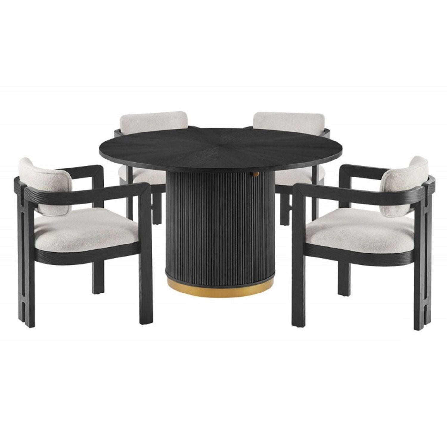 Upholstered Dining Armchair - Black