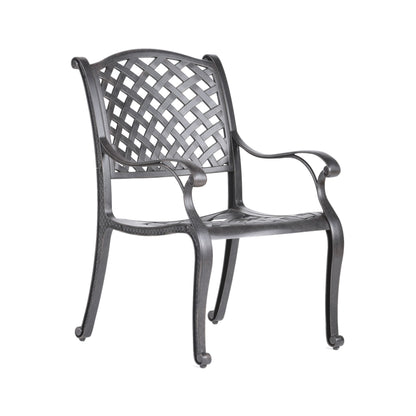 Square 4 Person 43.19&quot; Long Aluminum Dining Set With Cushions