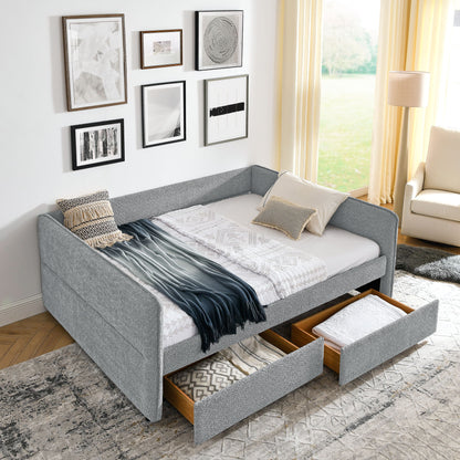 Upholstered Daybed &amp; 2 Drawers