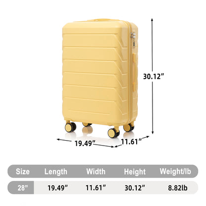 Hard Shell Luggage With Scratch Resistant Surface, 4 Wheels, Combination Lock &amp; Side Hooks
