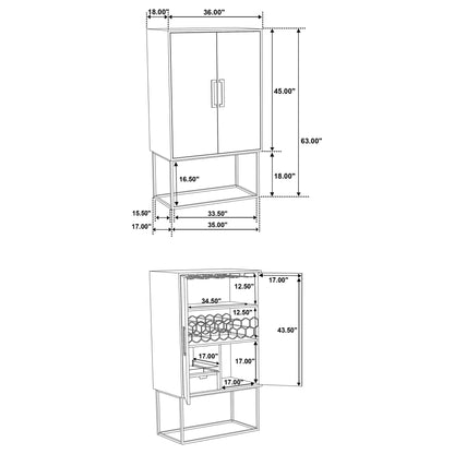 Washoe - 2 Door Bar Cabinet - Walnut