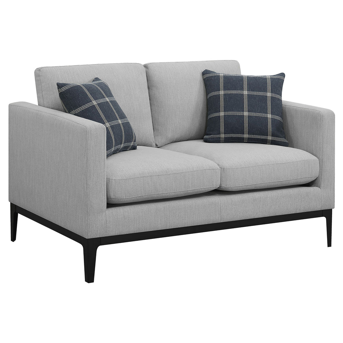 Saba - Cushion Back Loveseat With Pillow Top Arms - Light Gray