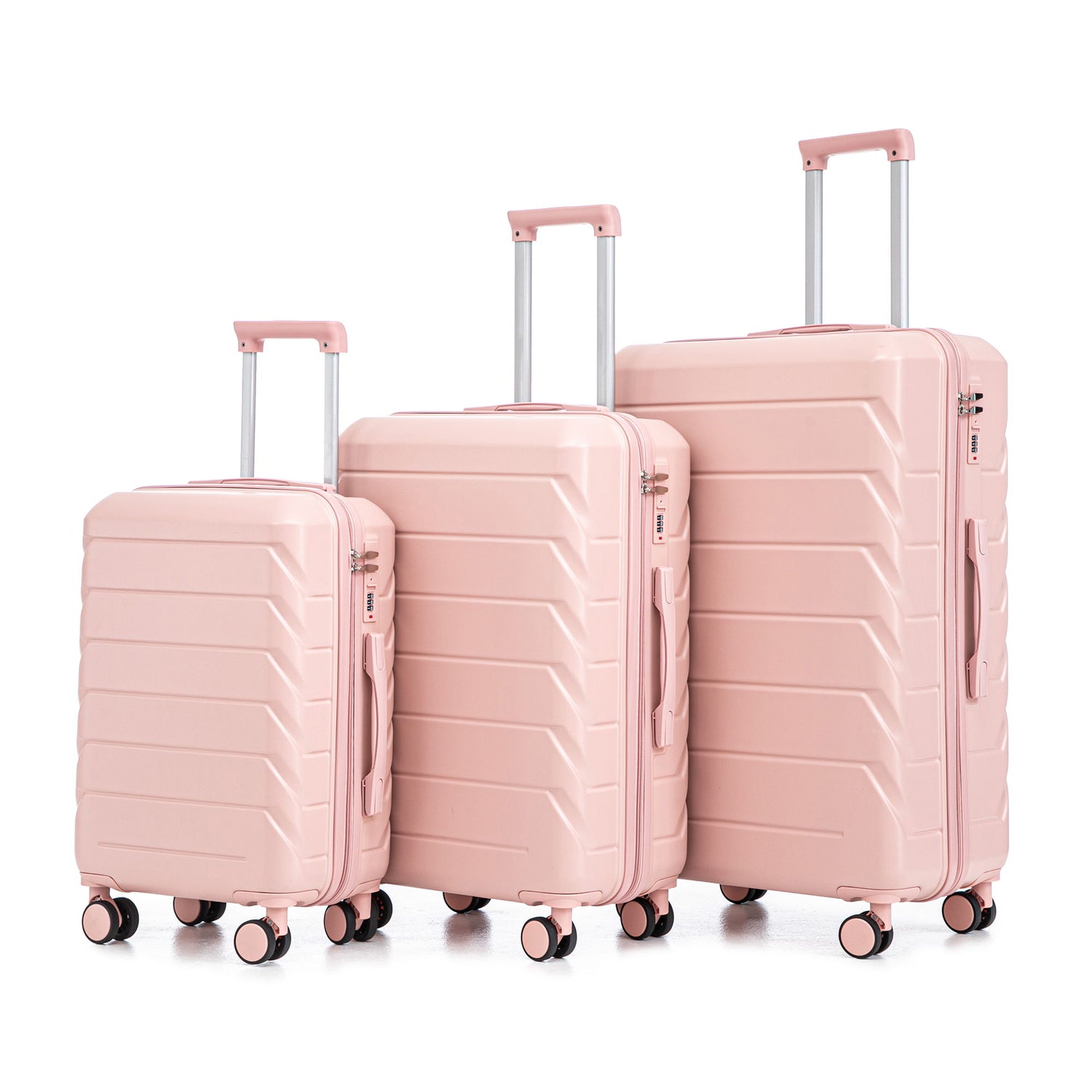 3 Pieces Set 20&quot; / 24&quot; / 28&quot; Spinner Wheel Luggage With Combination Lock
