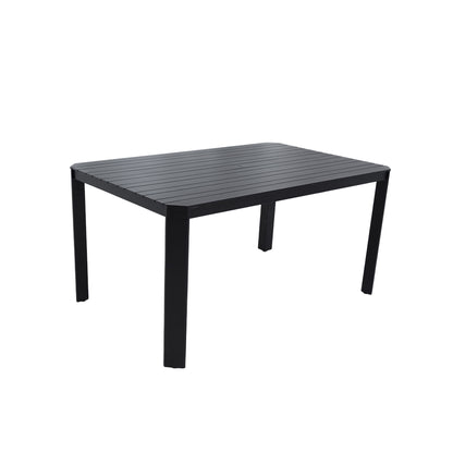 Modern Outdoor Table With Alternating Wide And Narrow Slats, Angled Corners, 2&quot; Big Umbrella Hole, And Adjustable Non Slip Pads - Bourbon Brown