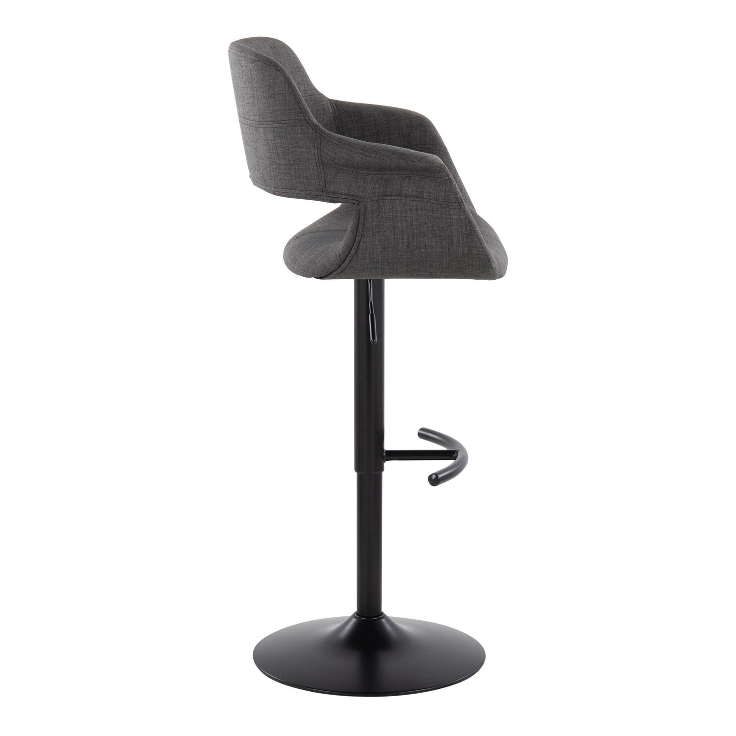 Vintage Flair - Mid Century Modern Adjustable Barstool With Swivel &amp; Rounded T Footrest (Set of 2)