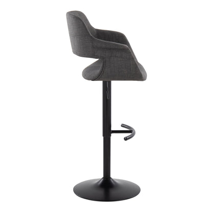 Vintage Flair - Mid Century Modern Adjustable Barstool With Swivel &amp; Rounded T Footrest (Set of 2)