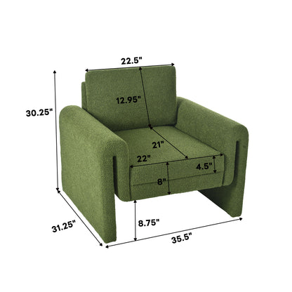Modern Upholstered Accent Chair, Sturdy Support &amp; Luxurious Comfort