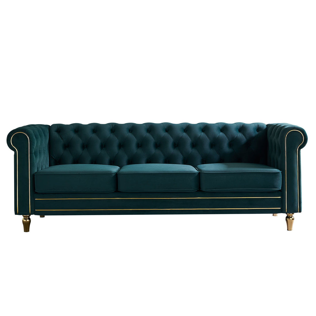 Chesterfield - Velvet Sofa 84.65&quot; For Living Room