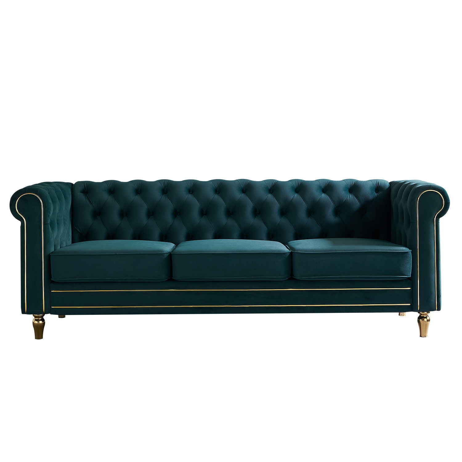 Chesterfield - Velvet Sofa 84.65&quot; For Living Room