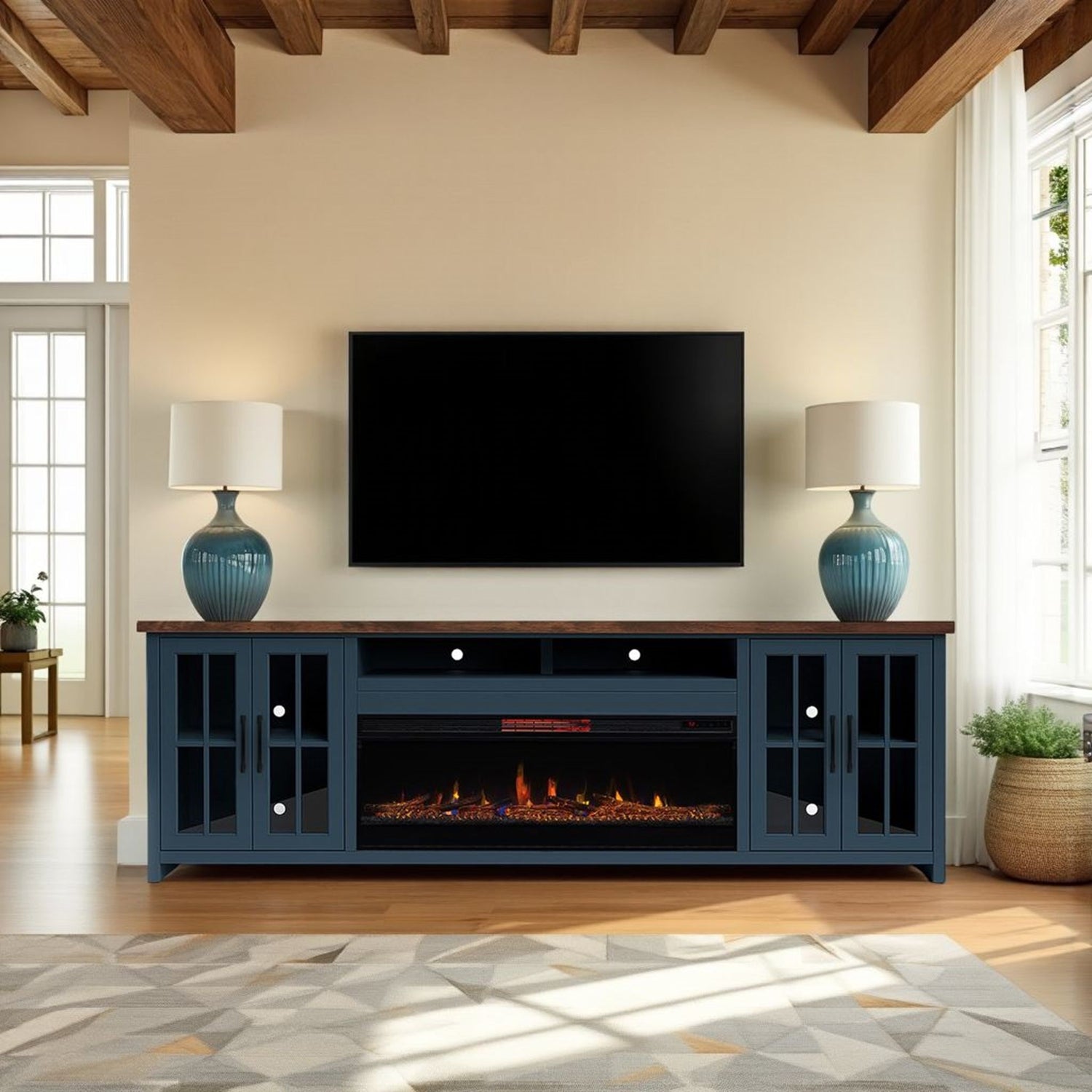 Nantucket - 74&quot; Fireplace TV Stand Console