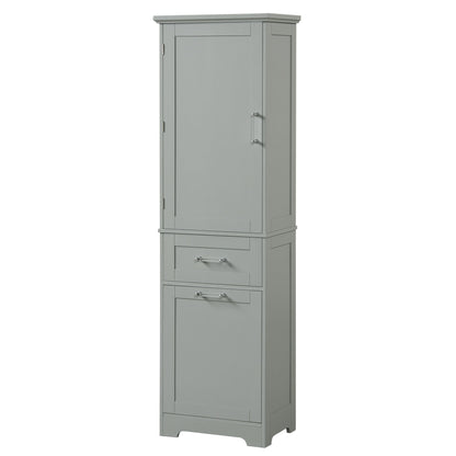 Tall Freestanding Bathroom Storage Cabinet With Adjustable Shelf And 2 Drawers