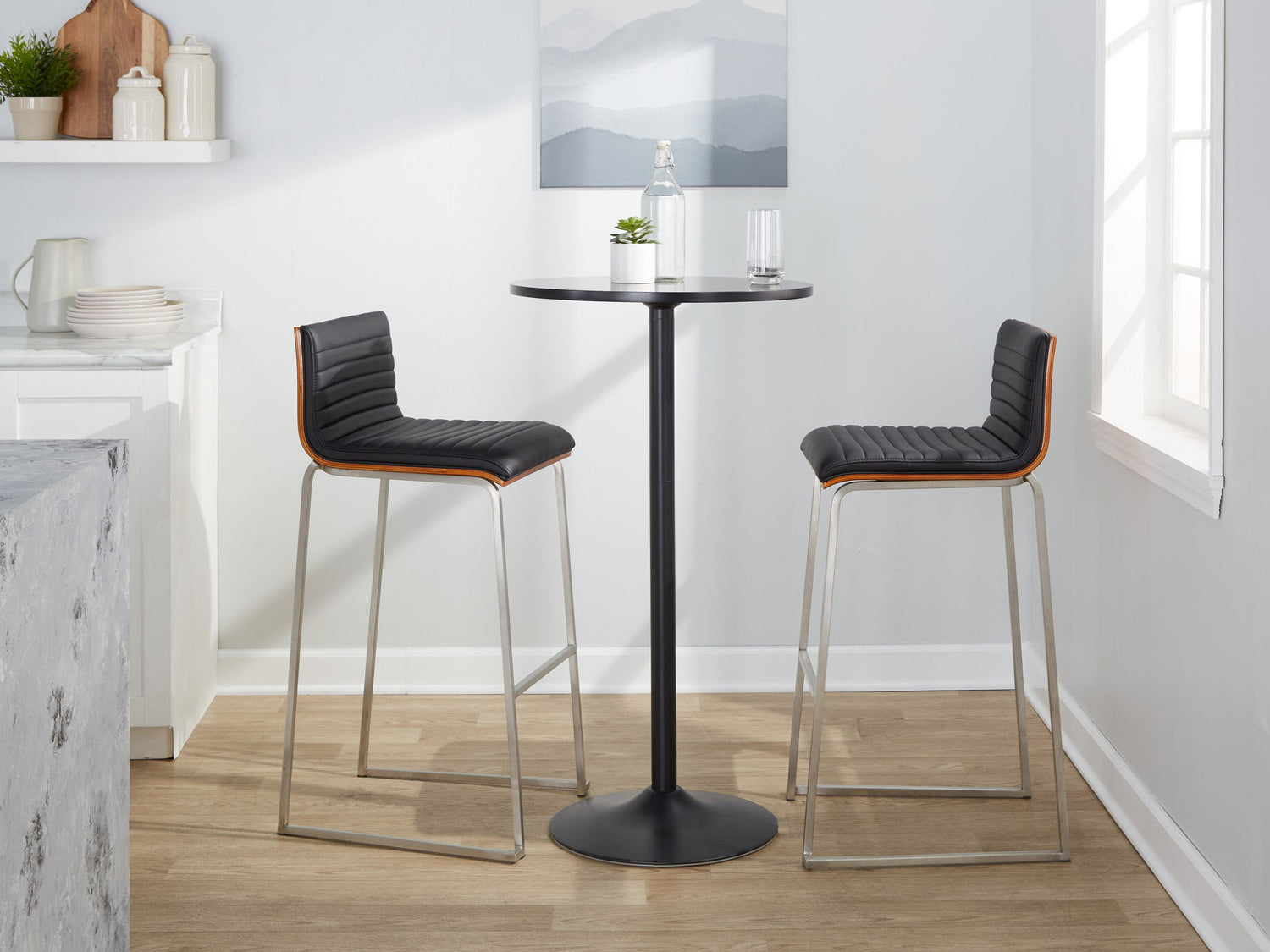 Mason Mara - Contemporary Fixed Height Barstool (Set of 2)