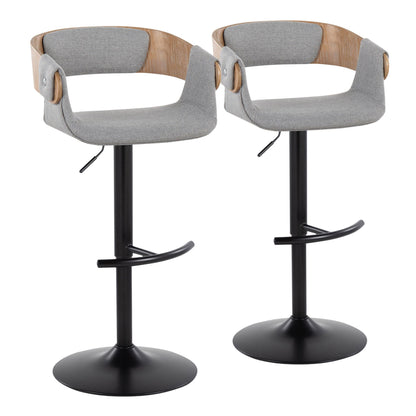 Elisa - Mid Century Modern Adjustable Barstool With Swivel &amp; Rounded T Footrest (Set of 2)