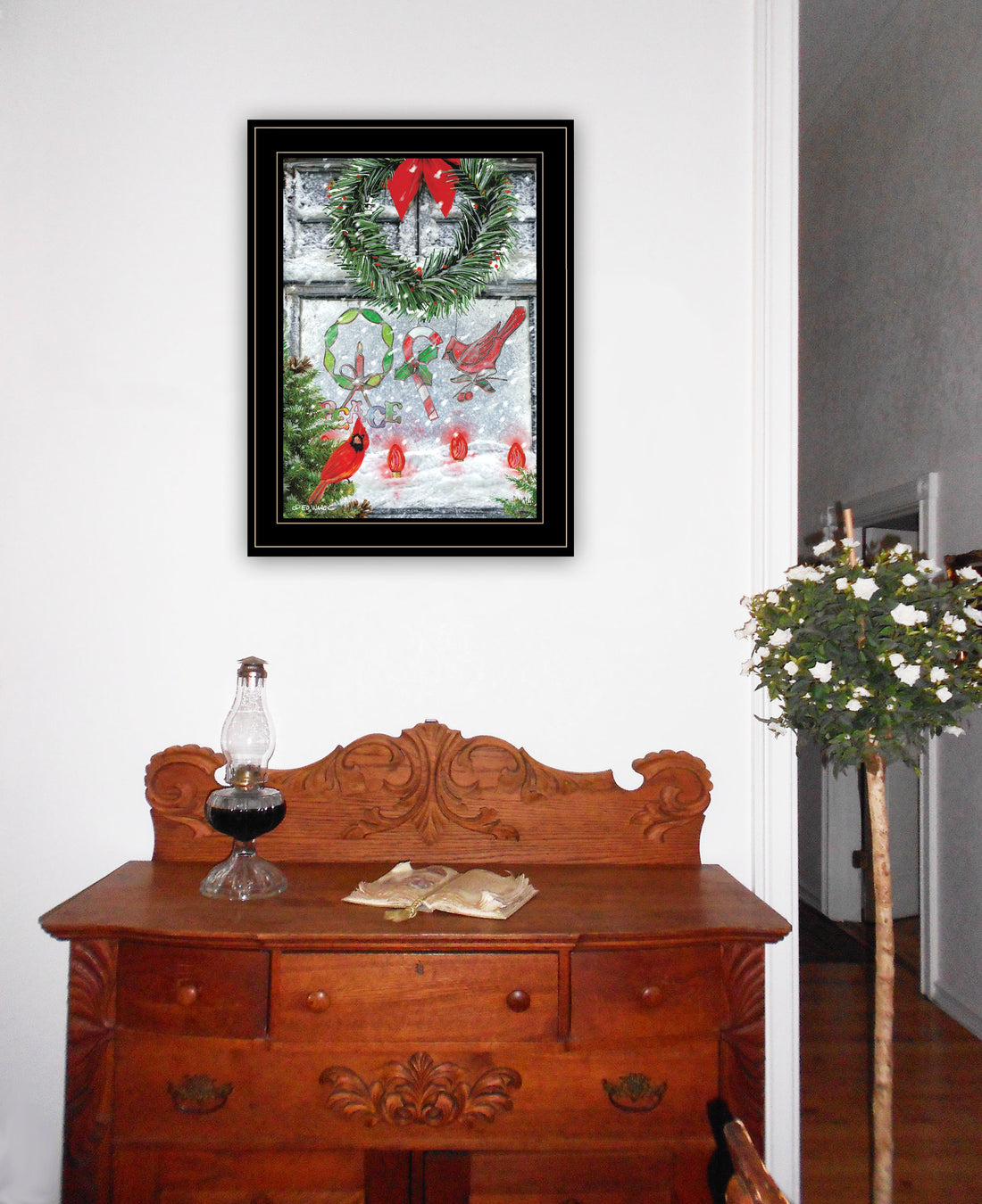 &quot;Christmas Peace&quot; by Ed Wargo Ready to Hang Framed Print, Black Frame