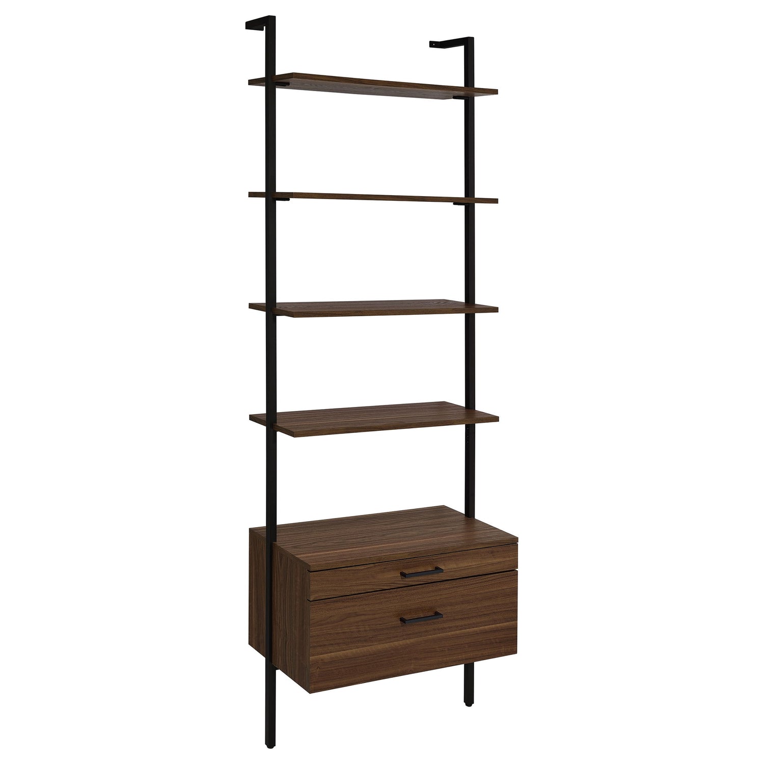 Wendell - 4 Shelf Storage Wall Bookshelf - Walnut
