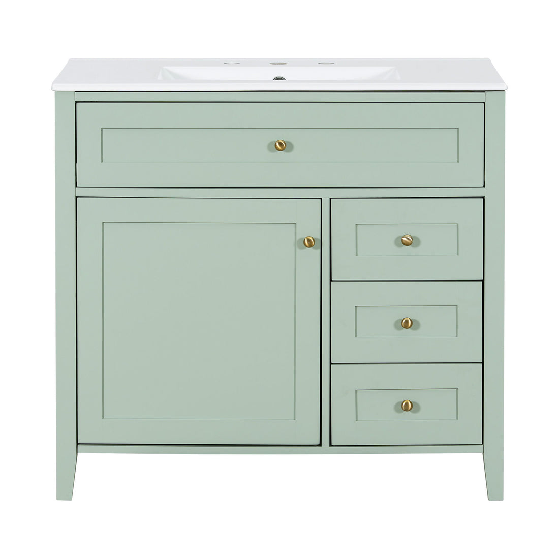 Bathroom Vanity With Sink, Cabinet With 3 Drawers And Adjustable Shelf