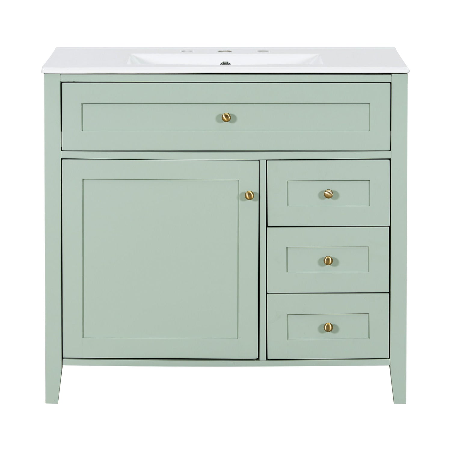 Bathroom Vanity With Sink, Cabinet With 3 Drawers And Adjustable Shelf