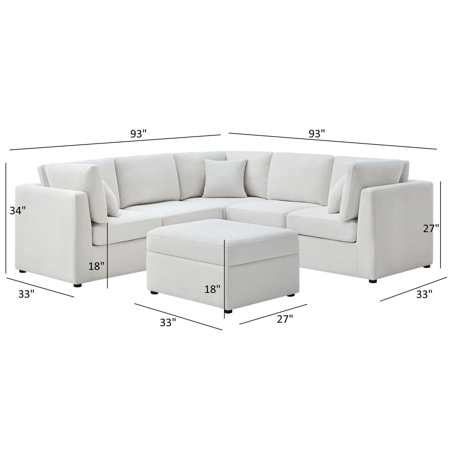 Chauncy - Sectional With Storage Ottoman