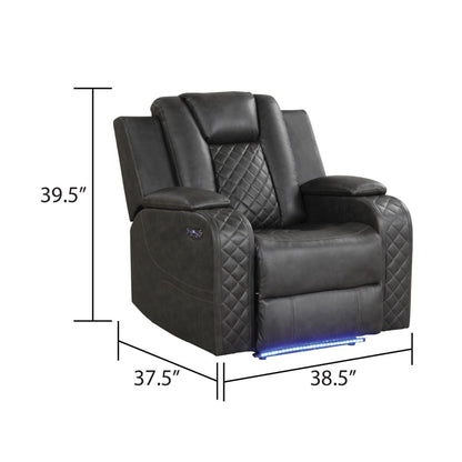 Benz - LED &amp; Power Recliner Chair With Adjustable Headrest