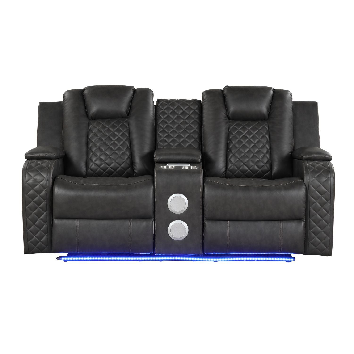 Benz - Power Reclining Loveseat &amp; LED Lighting And Built In USB