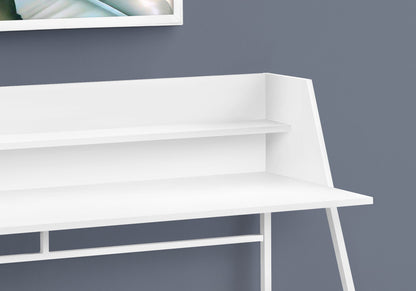 Computer Desk For Home Office, Laptop, Storage Shelves, Marble Look Contemporary &amp; Modern