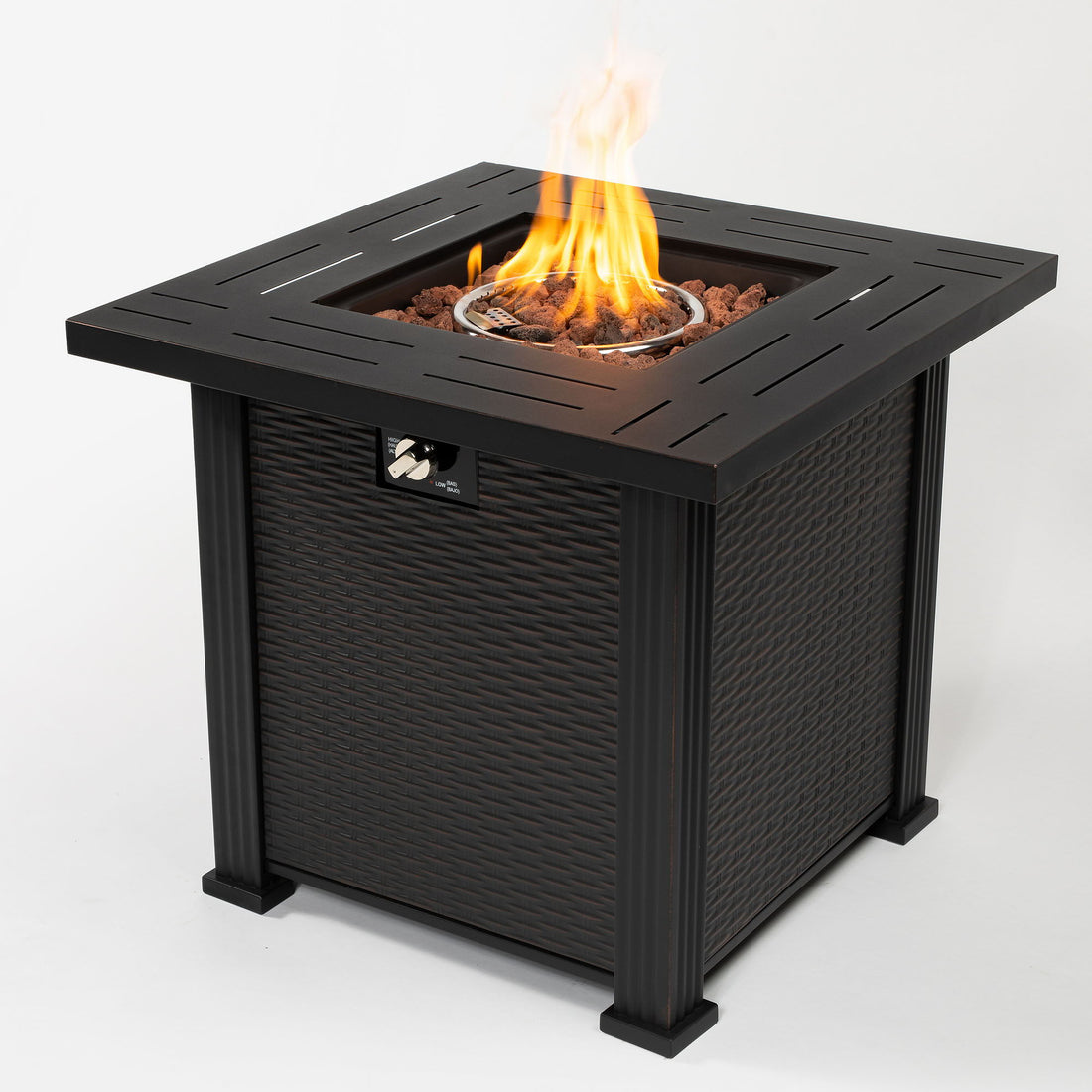 28&quot; Square Fire Pit Table - Brown