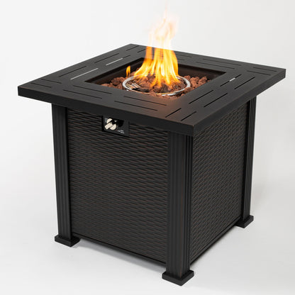 28&quot; Square Fire Pit Table - Brown