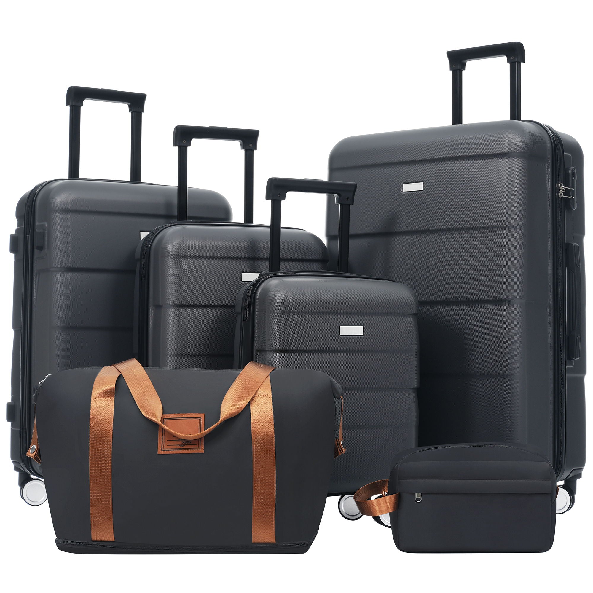 Hardshell Luggage Set 6 Piece With Duffel &amp; Toiletry Bag