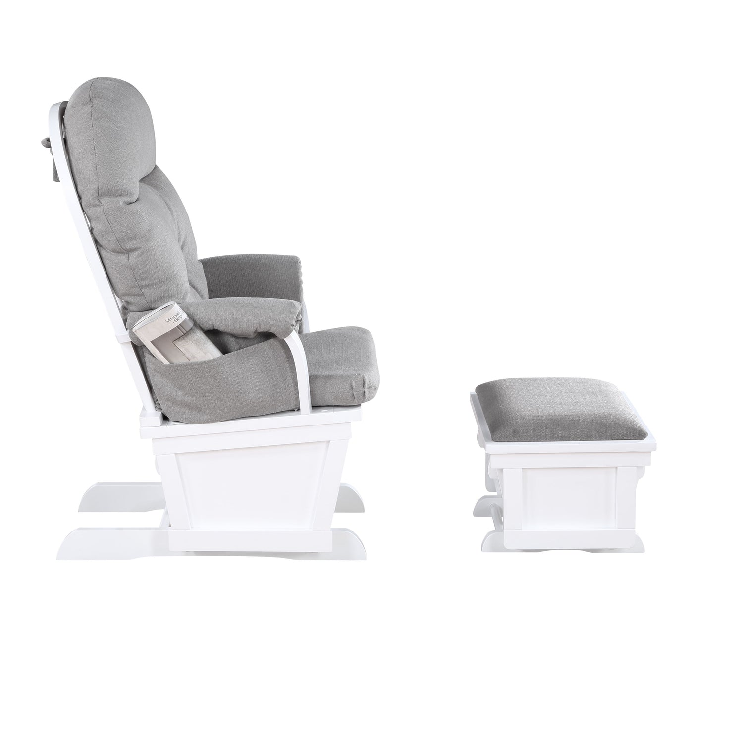 Madison - Glider &amp; Ottoman - White Base