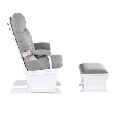 Madison - Glider &amp; Ottoman - White Base