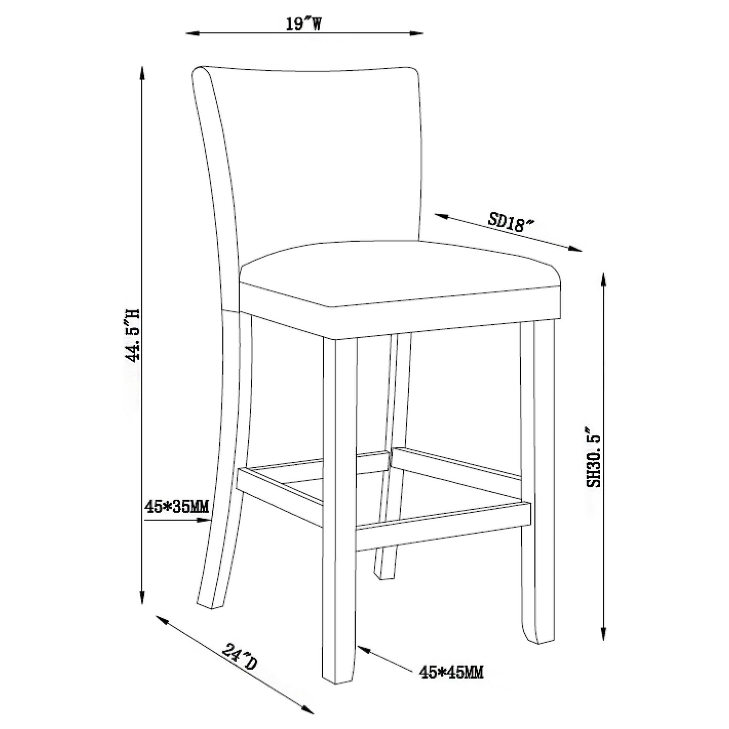 Bar Stool (Set of 2) - Black