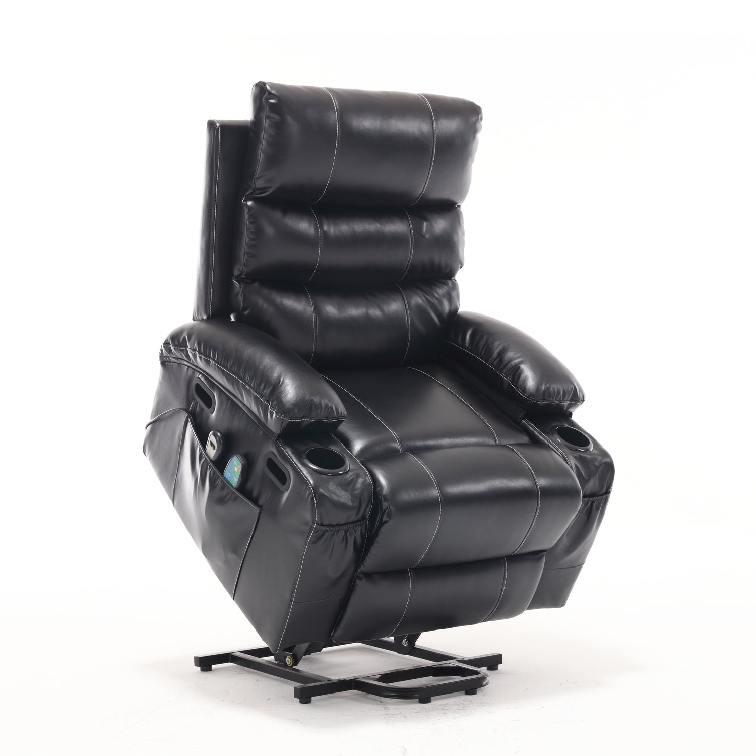 21&quot;seat width,large size Electric Power Lift Recliner Chair Sofa for Elderly, 8 point vibration Massage and lumber heat, Remote Control, Side Pockets and Cup Holders, cozy fabric, overstuffed arm pu
