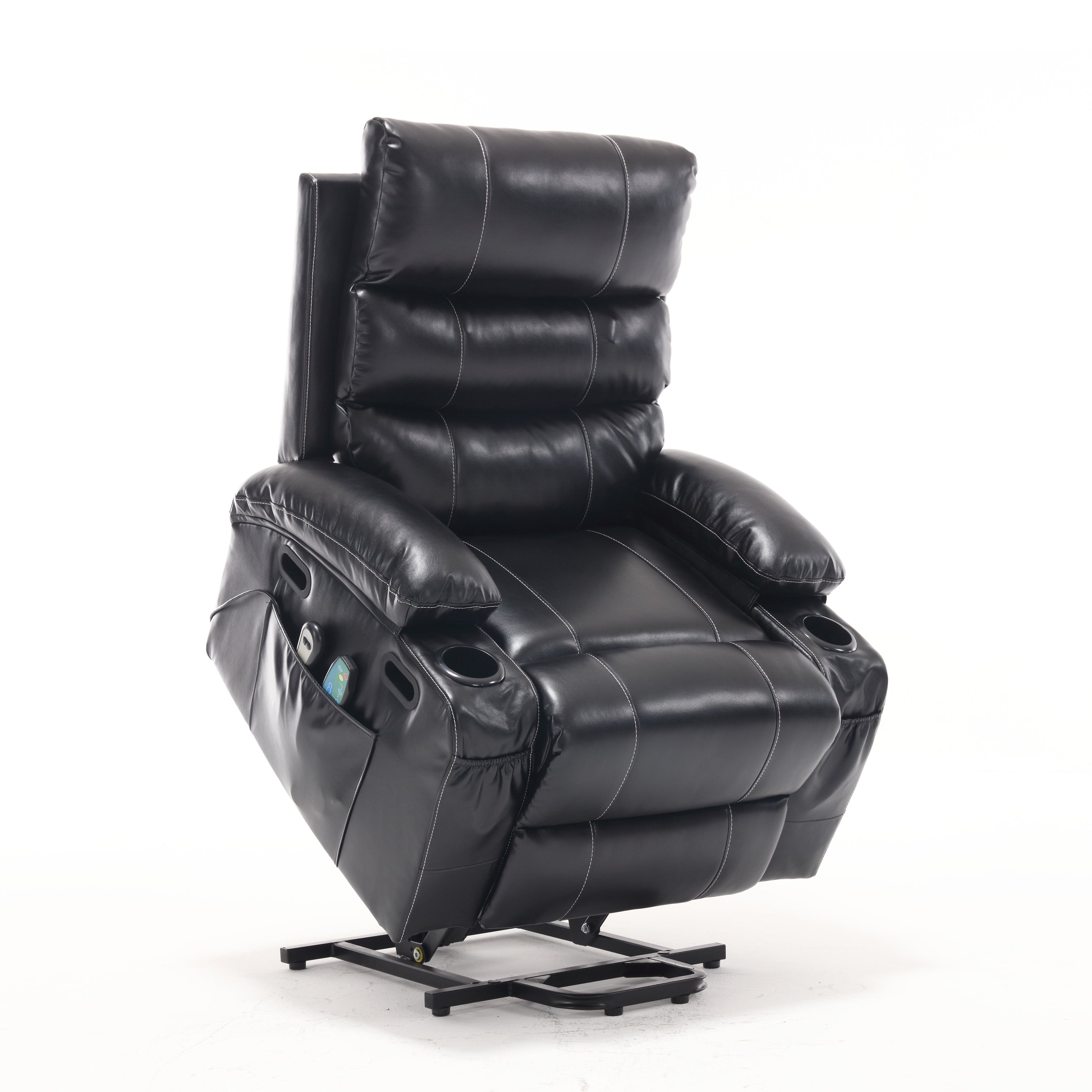 21&quot;seat width,large size Electric Power Lift Recliner Chair Sofa for Elderly, 8 point vibration Massage and lumber heat, Remote Control, Side Pockets and Cup Holders, cozy fabric, overstuffed arm pu