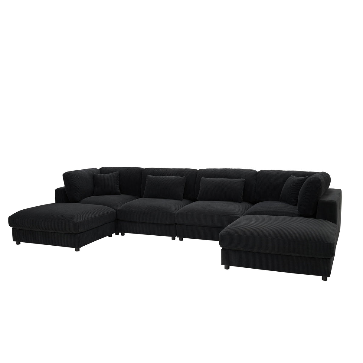 Upholstered Modular Sectional &amp; Custom Configuration And Toss Pillows