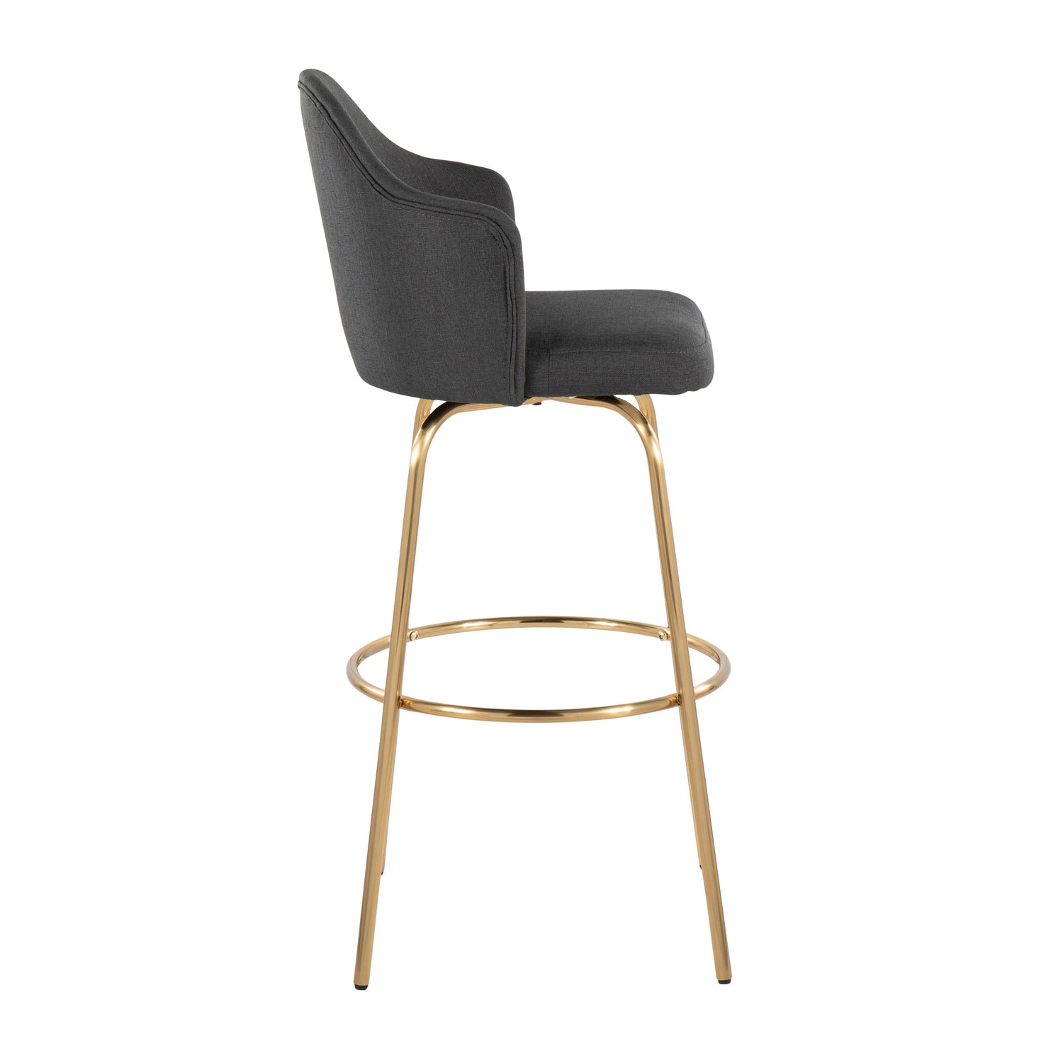 Ahoy - Contemporary Fixed Height Bar Stool &amp; Round Footrest (Set of 2)