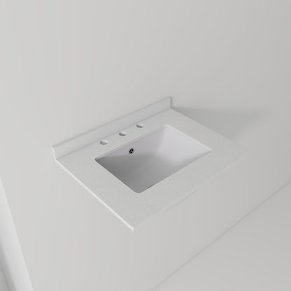 Basin Sink, 0.6" Ultra Thin Profile, Triple Faucet Holes