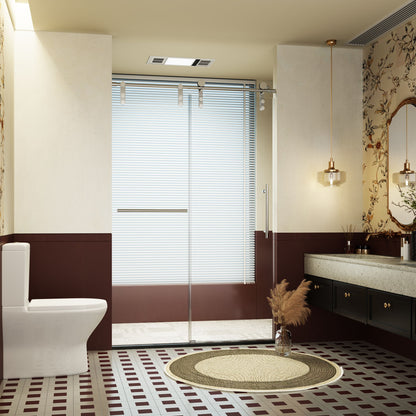 Frameless Single Sliding Shower Doors With Towel Rail &amp; Handle